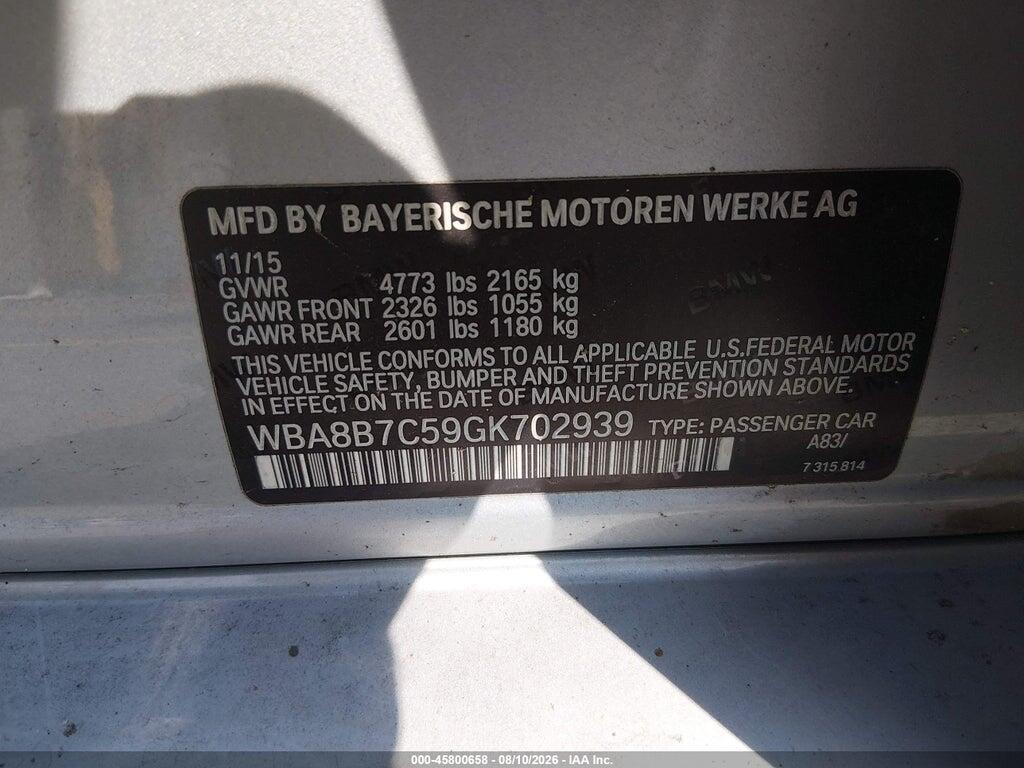 WBA8B7C59GK702939 2016 BMW 340I photo no. 9