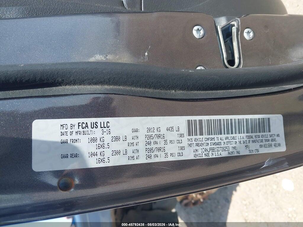 1C4NJPBB1GD726253 2016 JEEP PATRIOT photo no. 9