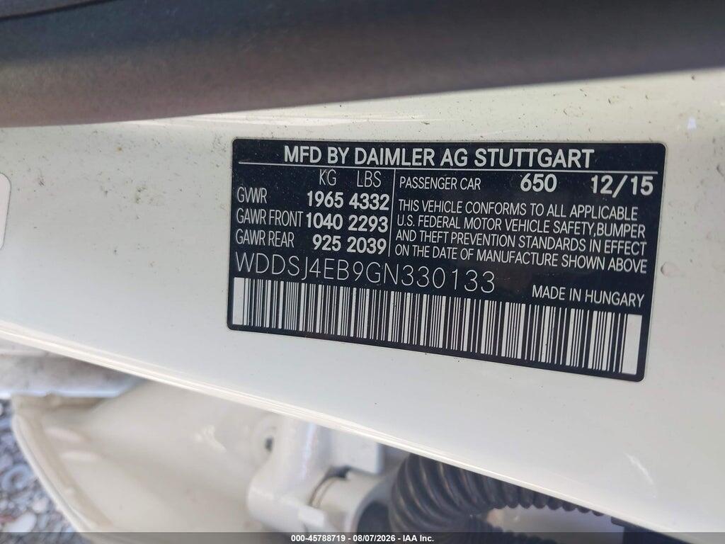 WDDSJ4EB9GN330133 2016 MERCEDES-BENZ CLA 250 photo no. 9