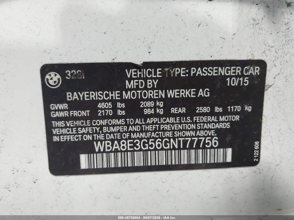 WBA8E3G56GNT77756 2016 BMW 328I photo no. 9