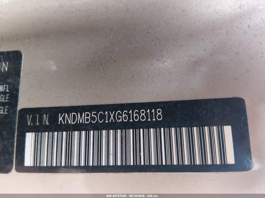 KNDMB5C1XG6168118 2016 KIA SEDONA photo no. 9