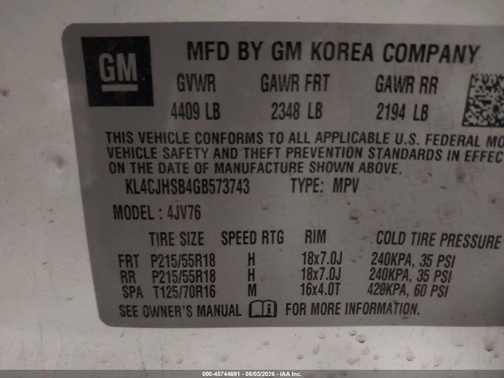 KL4CJHSB4GB573743 2016 BUICK ENCORE photo no. 9