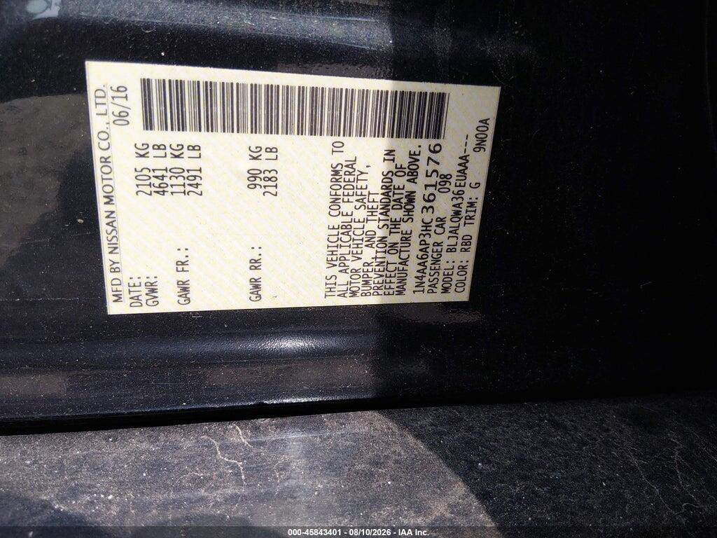 1N4AA6AP3HC361576 2017 NISSAN MAXIMA photo no. 9