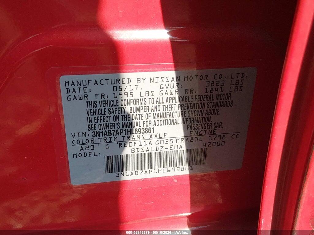 3N1AB7AP1HL693861 2017 NISSAN SENTRA photo no. 9
