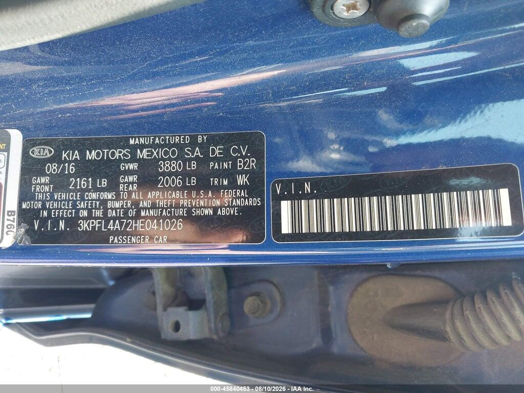 3KPFL4A72HE041026 2017 KIA FORTE photo no. 9