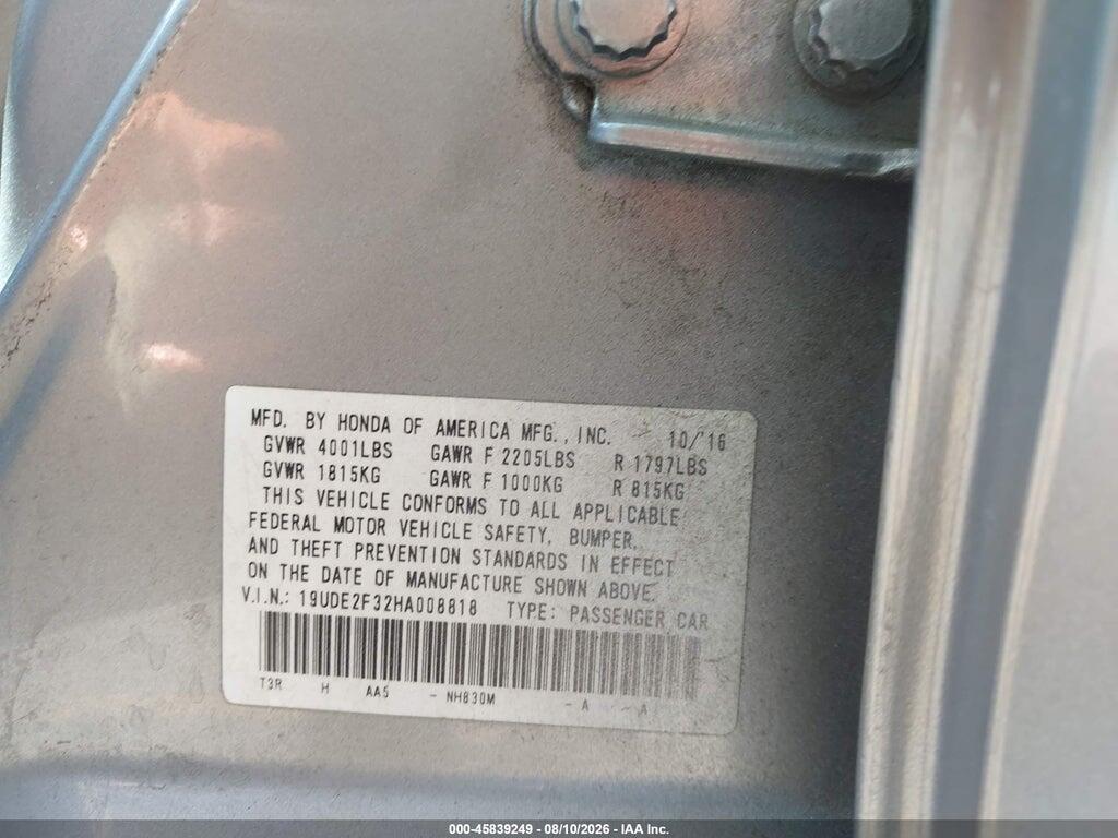 19UDE2F32HA008818 2017 ACURA ILX photo no. 9