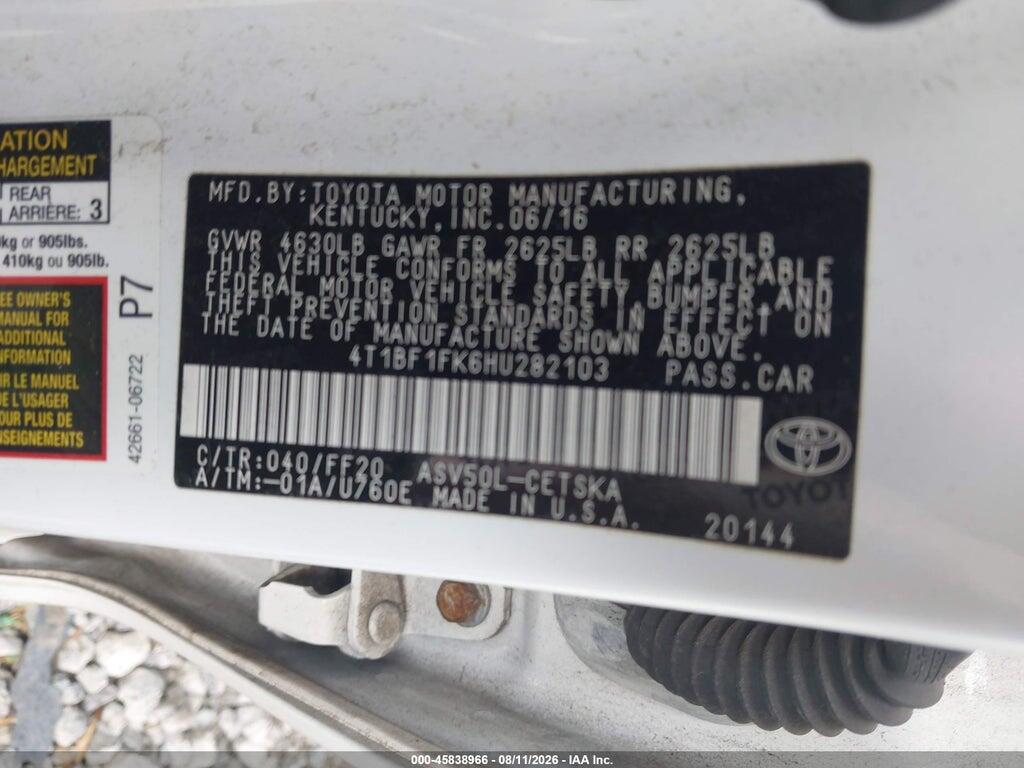 4T1BF1FK6HU282103 2017 TOYOTA CAMRY photo no. 9