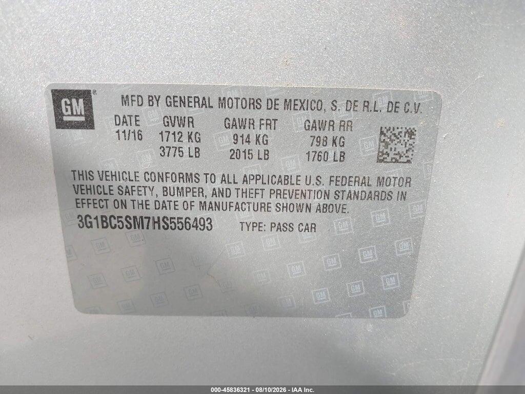 3G1BC5SM7HS556493 2017 CHEVROLET CRUZE photo no. 9