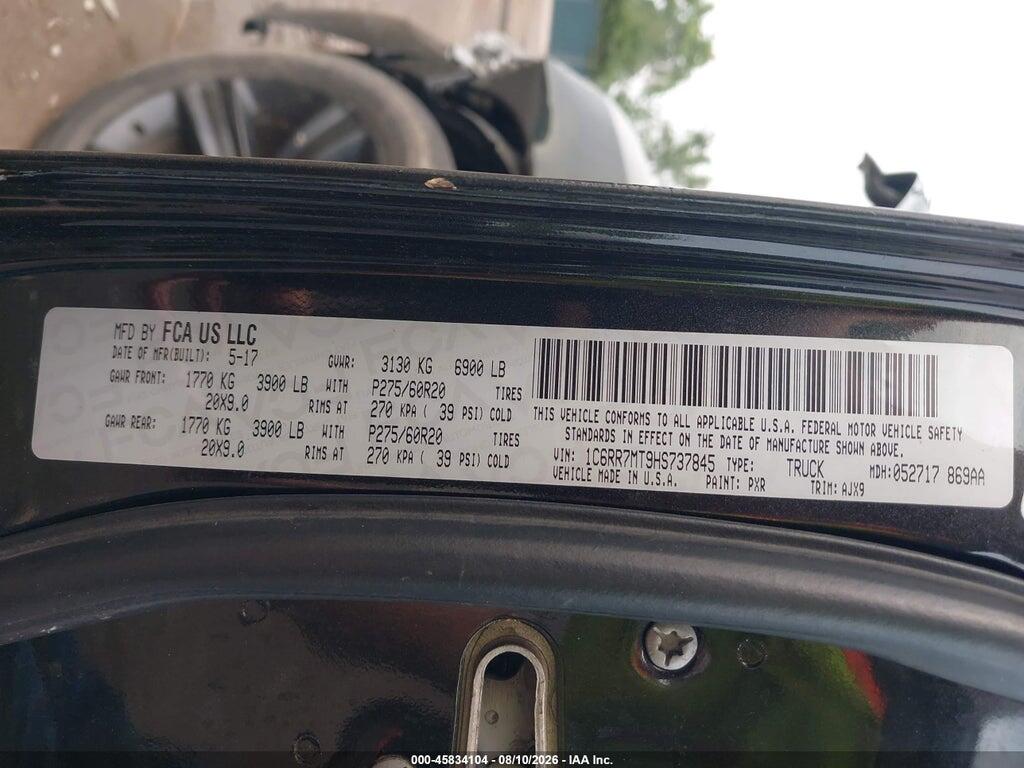 1C6RR7MT9HS737845 2017 RAM 1500 photo no. 9