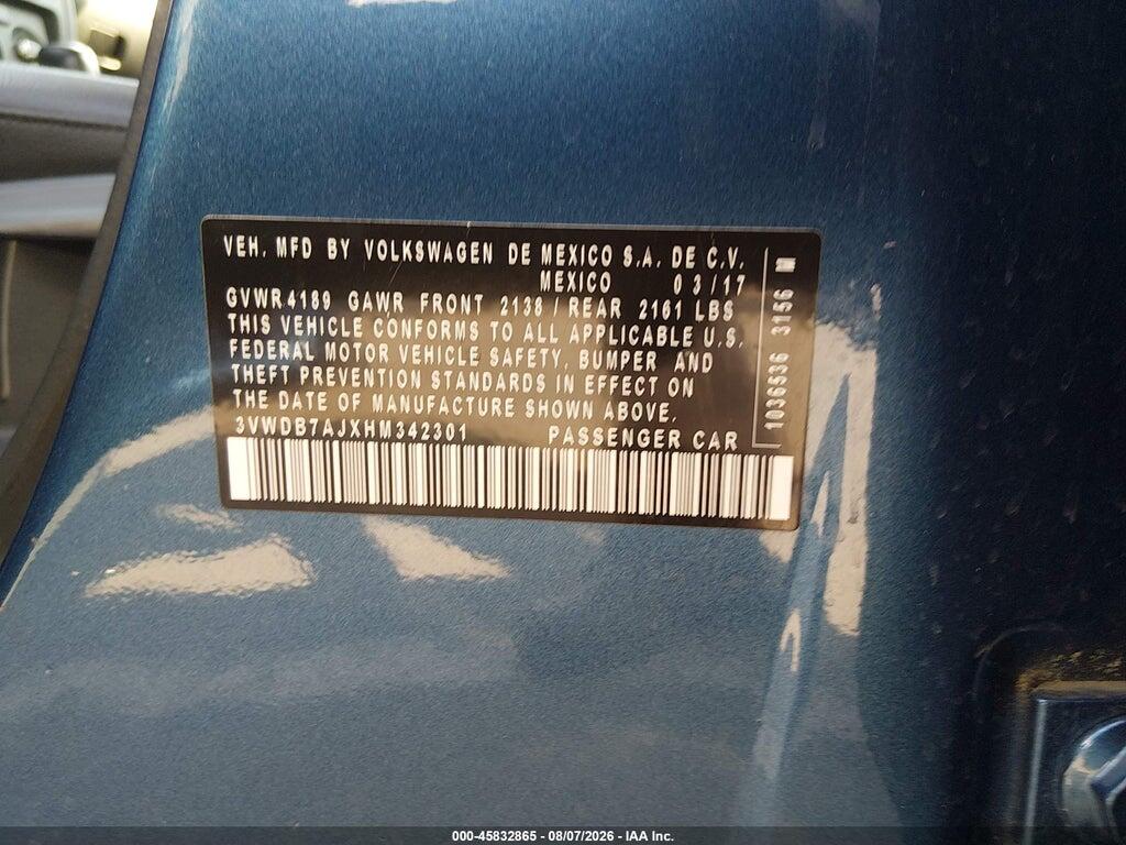 3VWDB7AJXHM342301 2017 VOLKSWAGEN JETTA photo no. 9