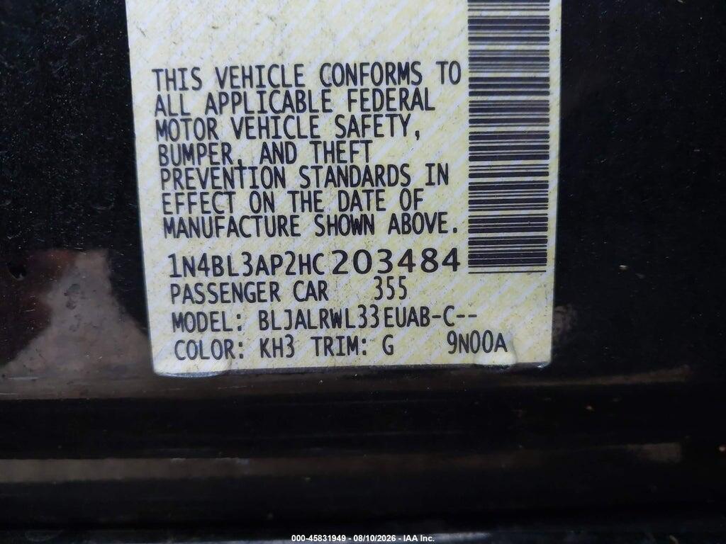 1N4BL3AP2HC203484 2017 NISSAN ALTIMA photo no. 9