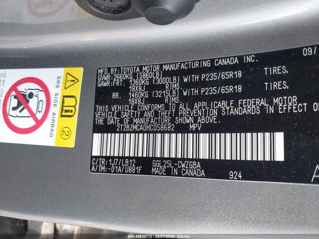 2T2BZMCA0HC058682 2017 LEXUS RX 350 photo no. 9