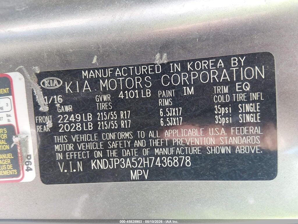KNDJP3A52H7436878 2017 KIA SOUL photo no. 9