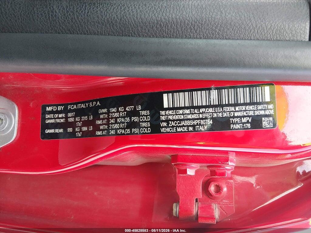 ZACCJABB5HPF80754 2017 JEEP RENEGADE photo no. 9