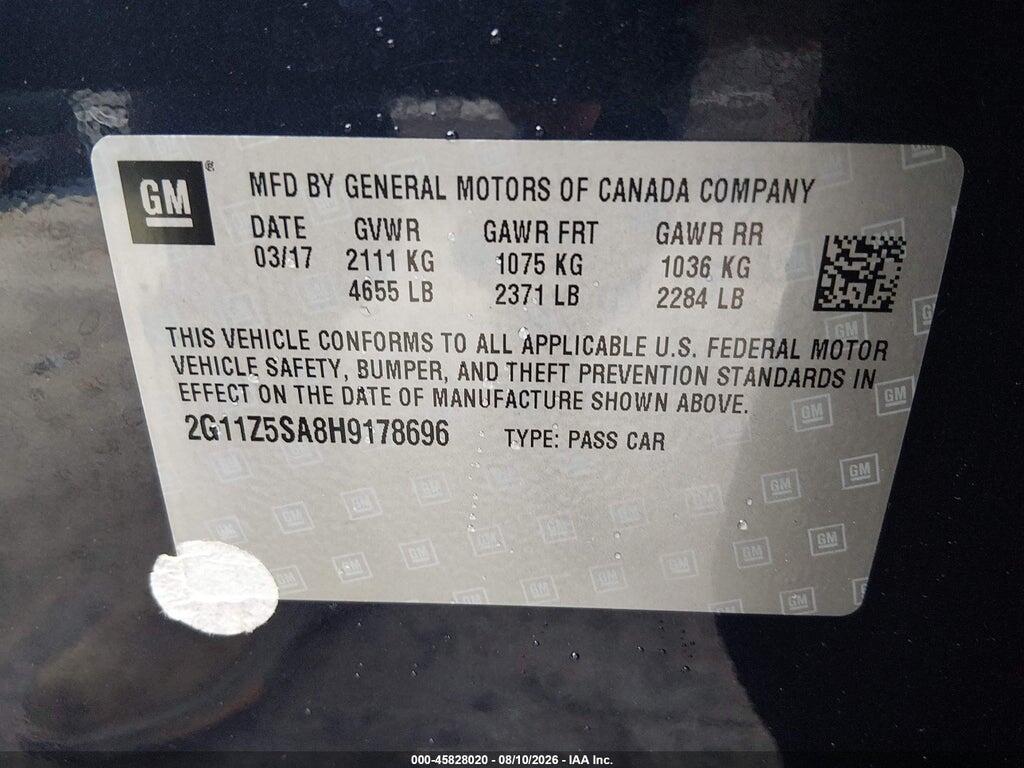 2G11Z5SA8H9178696 2017 CHEVROLET IMPALA photo no. 9