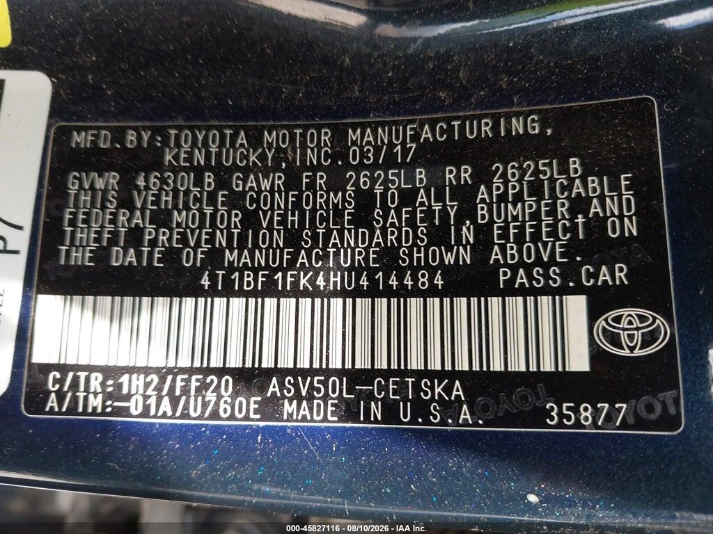 4T1BF1FK4HU414484 2017 TOYOTA CAMRY photo no. 9