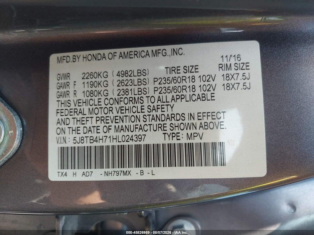 5J8TB4H71HL024397 2017 ACURA RDX photo no. 9