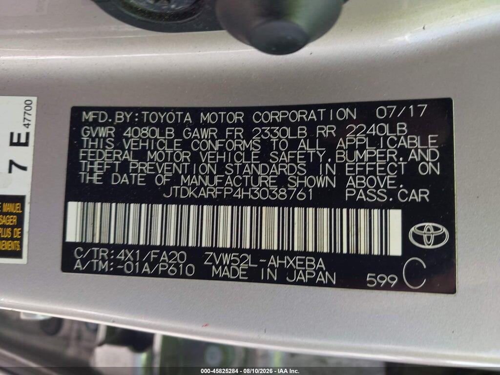 JTDKARFP4H3038761 2017 TOYOTA PRIUS PRIME photo no. 9