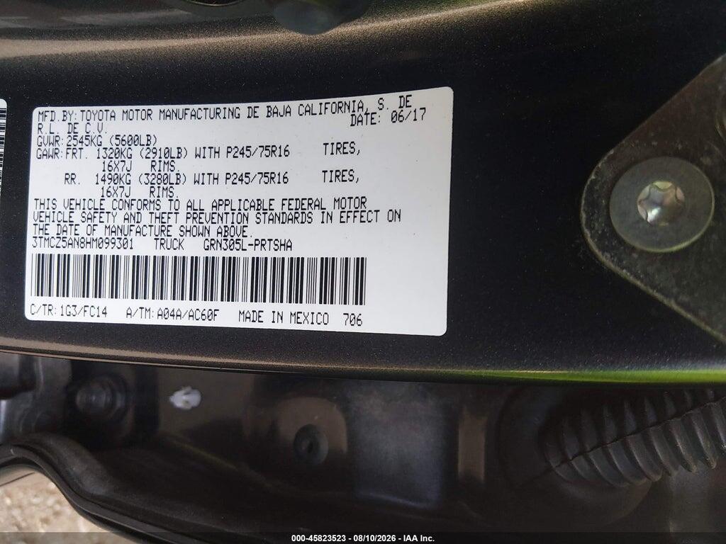 3TMCZ5AN8HM099301 2017 TOYOTA TACOMA photo no. 9