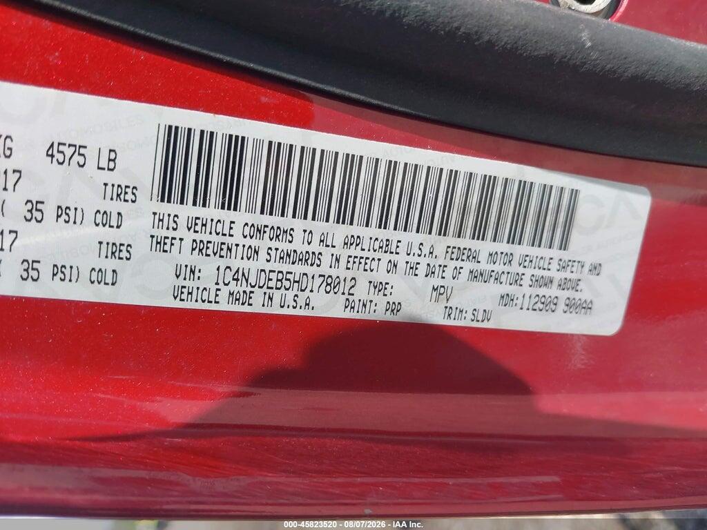 1C4NJDEB5HD178012 2017 JEEP COMPASS photo no. 9
