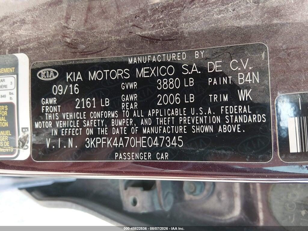 3KPFK4A70HE047345 2017 KIA FORTE photo no. 9