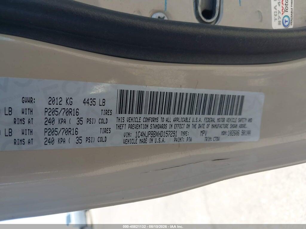 1C4NJPBBXHD157291 2017 JEEP PATRIOT photo no. 9