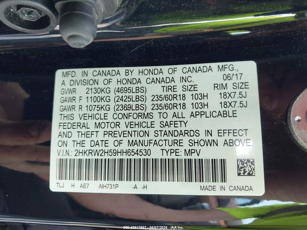 2HKRW2H59HH654530 2017 HONDA CR-V photo no. 9