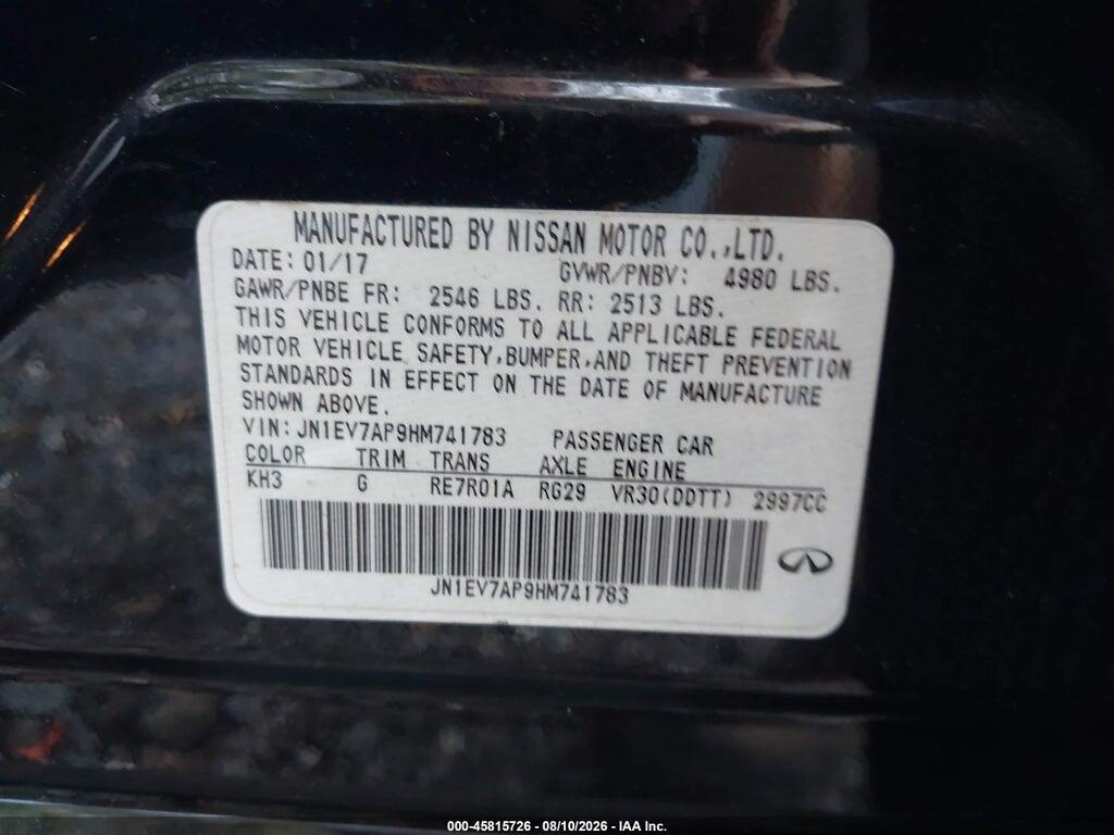 JN1EV7AP9HM741783 2017 INFINITI Q50 photo no. 9
