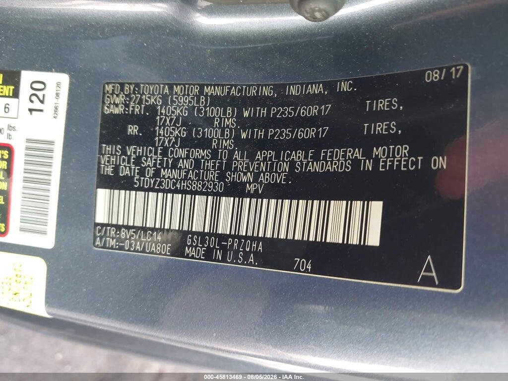 5TDYZ3DC4HS882930 2017 TOYOTA SIENNA photo no. 9