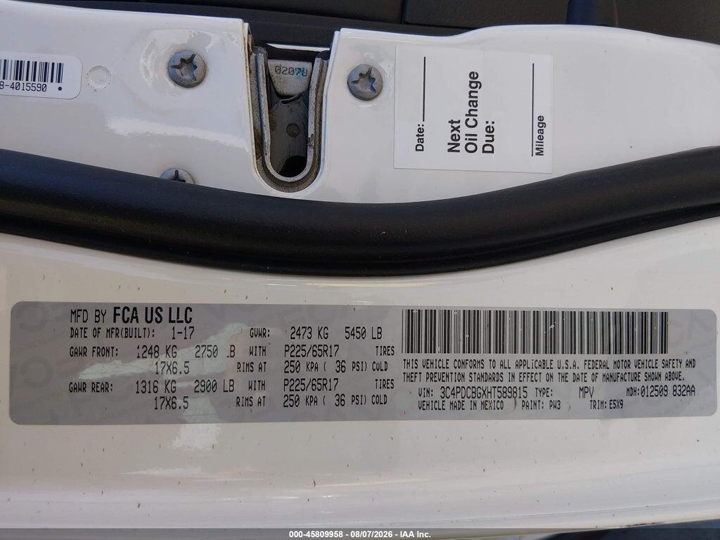 3C4PDCBGXHT589815 2017 DODGE JOURNEY photo no. 9