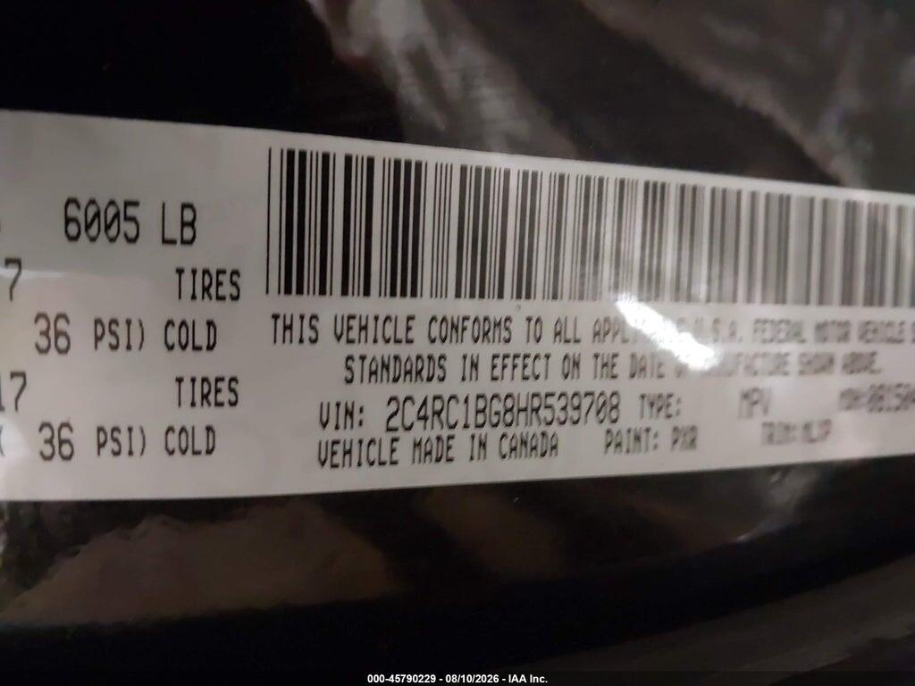 2C4RC1BG8HR539708 2017 CHRYSLER PACIFICA photo no. 9