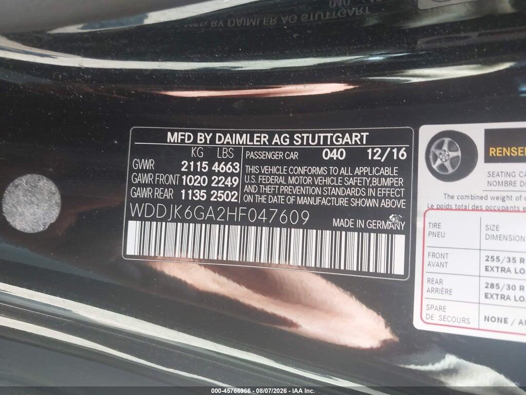 WDDJK6GA2HF047609 2017 MERCEDES-BENZ SL 450 photo no. 9