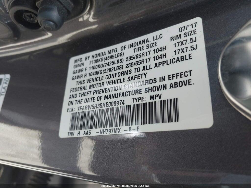 7FARW5H35HE009974 2017 HONDA CR-V photo no. 9