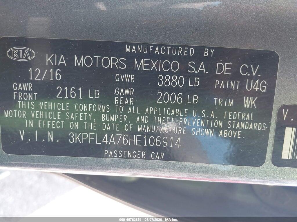 3KPFL4A76HE106914 2017 KIA FORTE photo no. 9