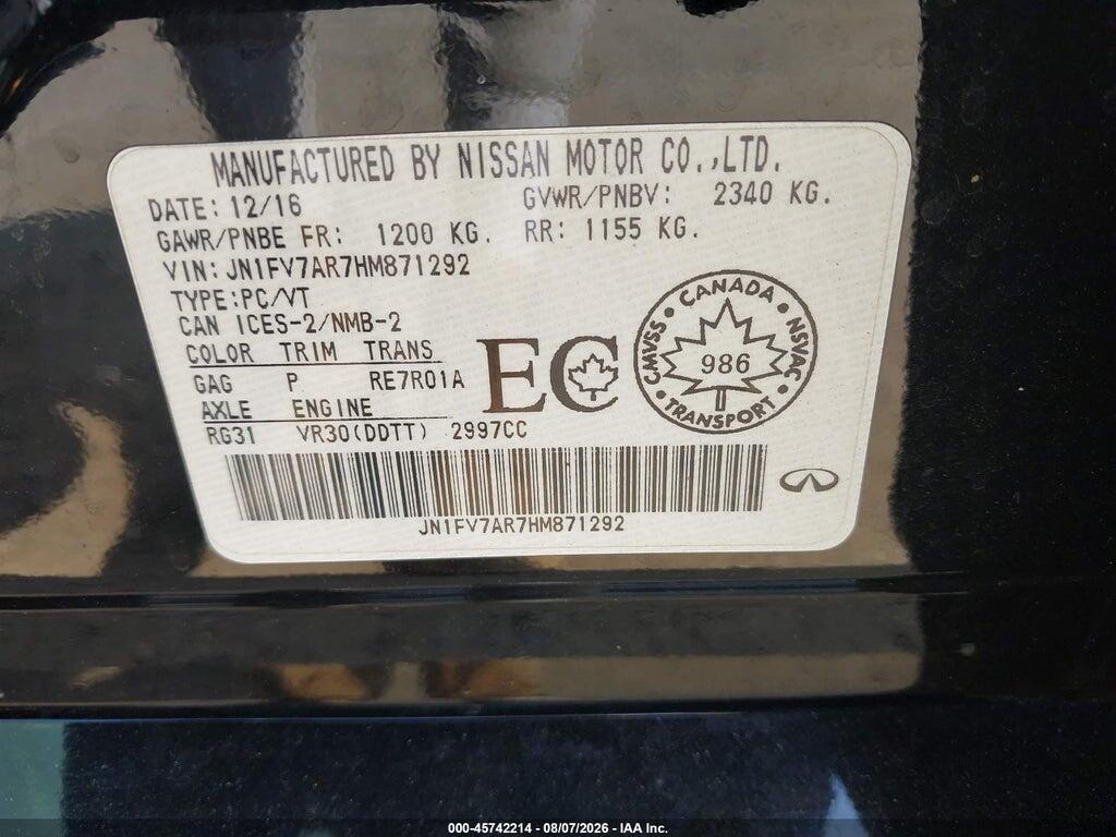 JN1FV7AR7HM871292 2017 INFINITI Q50 photo no. 9