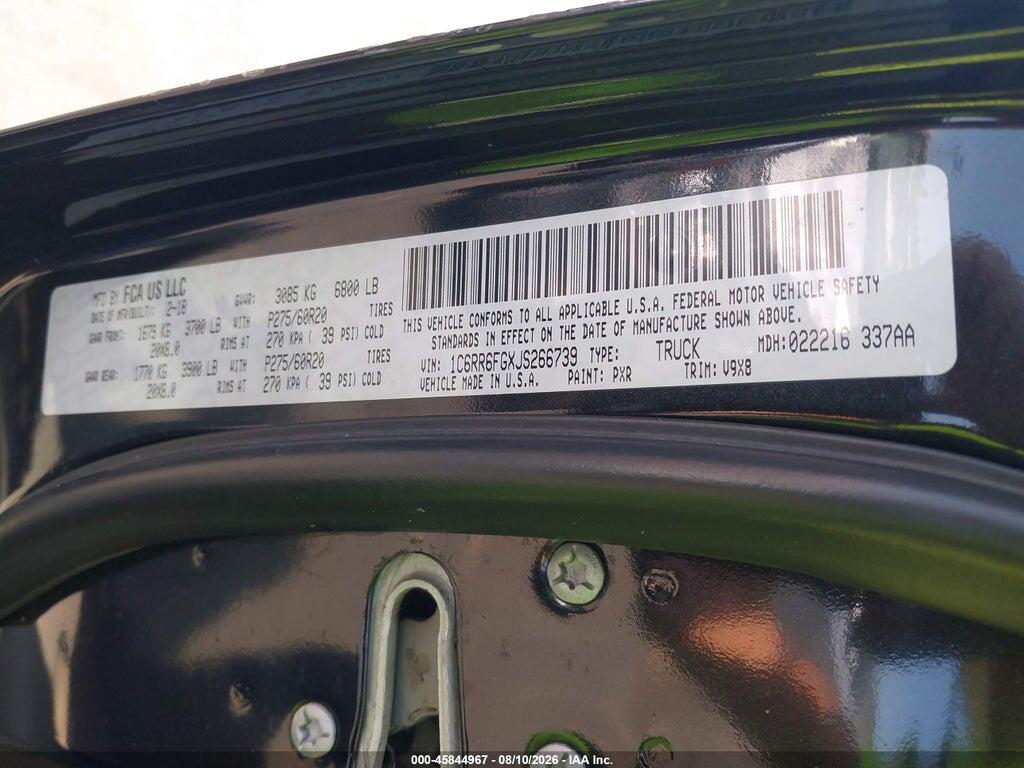 1C6RR6FGXJS266739 2018 RAM 1500 photo no. 9