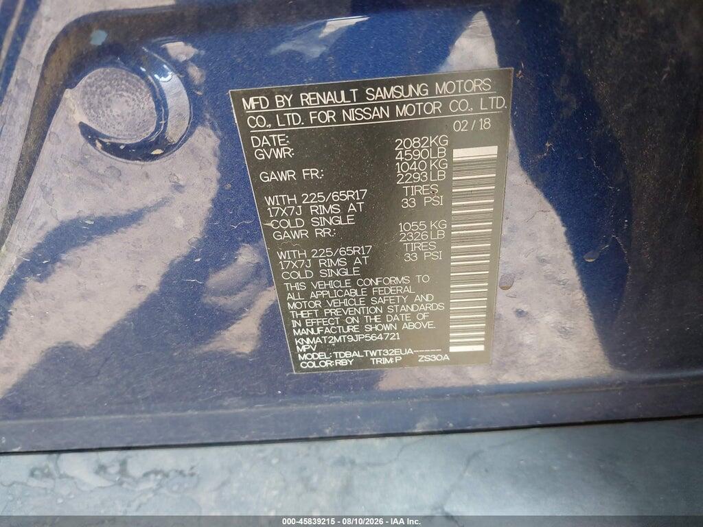 KNMAT2MT9JP564721 2018 NISSAN ROGUE photo no. 9