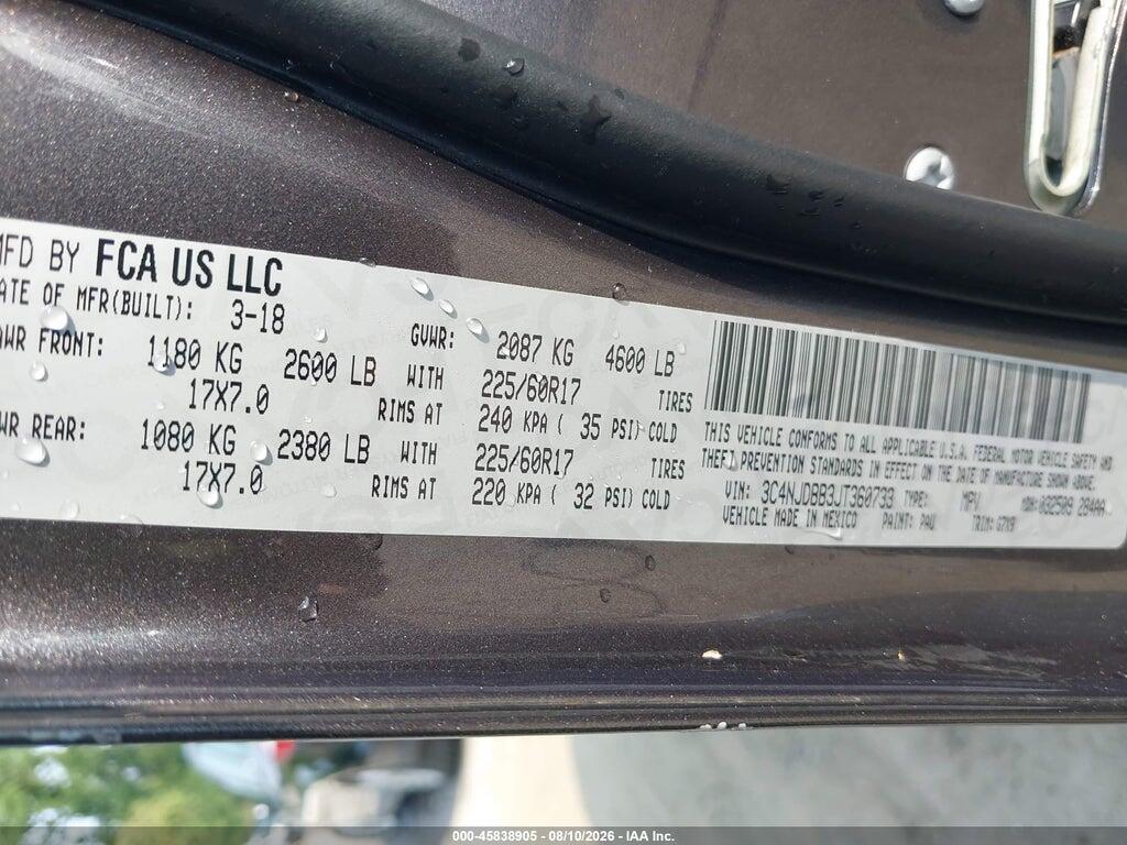 3C4NJDBB3JT360733 2018 JEEP COMPASS photo no. 9