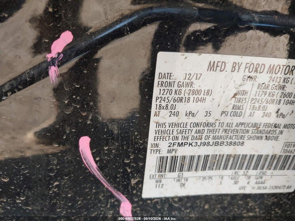 2FMPK3J98JBB38808 2018 FORD EDGE photo no. 9
