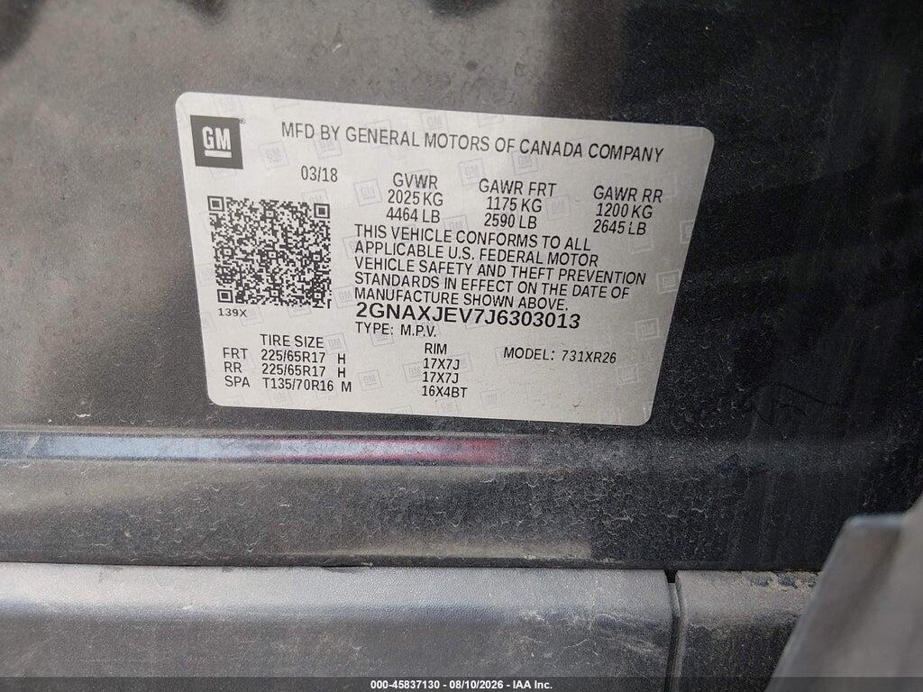 2GNAXJEV7J6303013 2018 CHEVROLET EQUINOX photo no. 9
