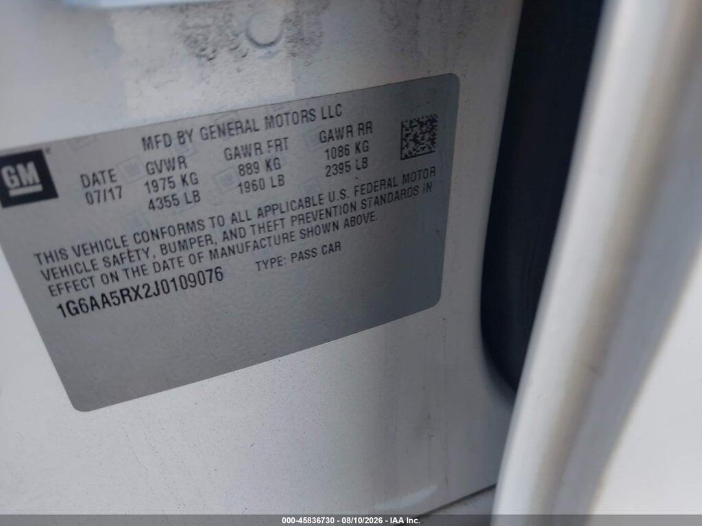 1G6AA5RX2J0109076 2018 CADILLAC ATS photo no. 9