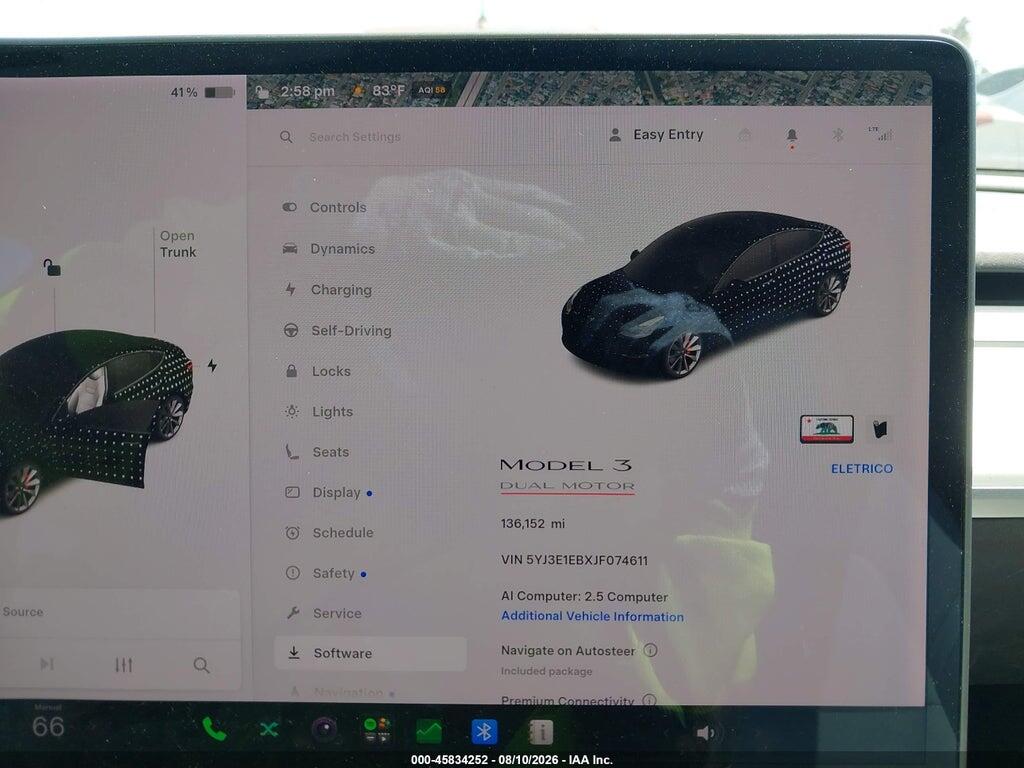 5YJ3E1EBXJF074611 2018 TESLA MODEL 3 photo no. 7
