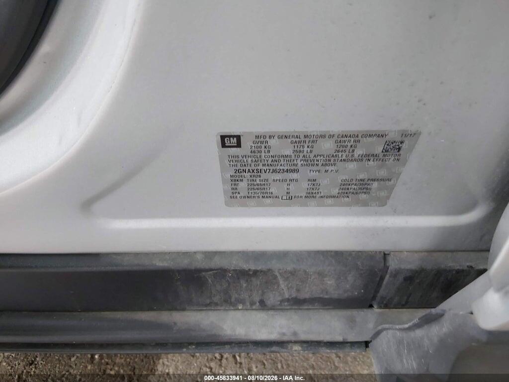 2GNAXSEV7J6234989 2018 CHEVROLET EQUINOX photo no. 9