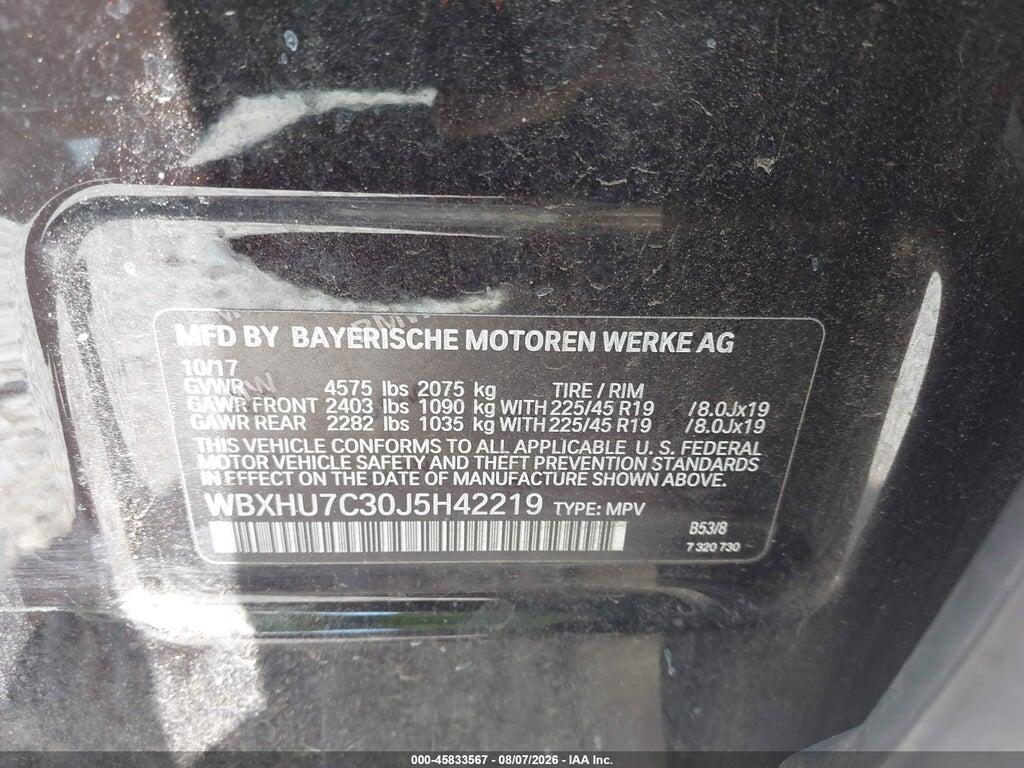 WBXHU7C30J5H42219 2018 BMW X1 photo no. 9