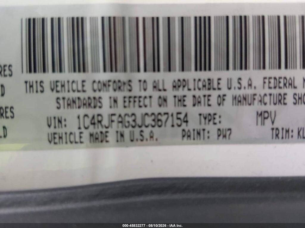 1C4RJFAG3JC367154 2018 JEEP GRAND CHEROKEE photo no. 9