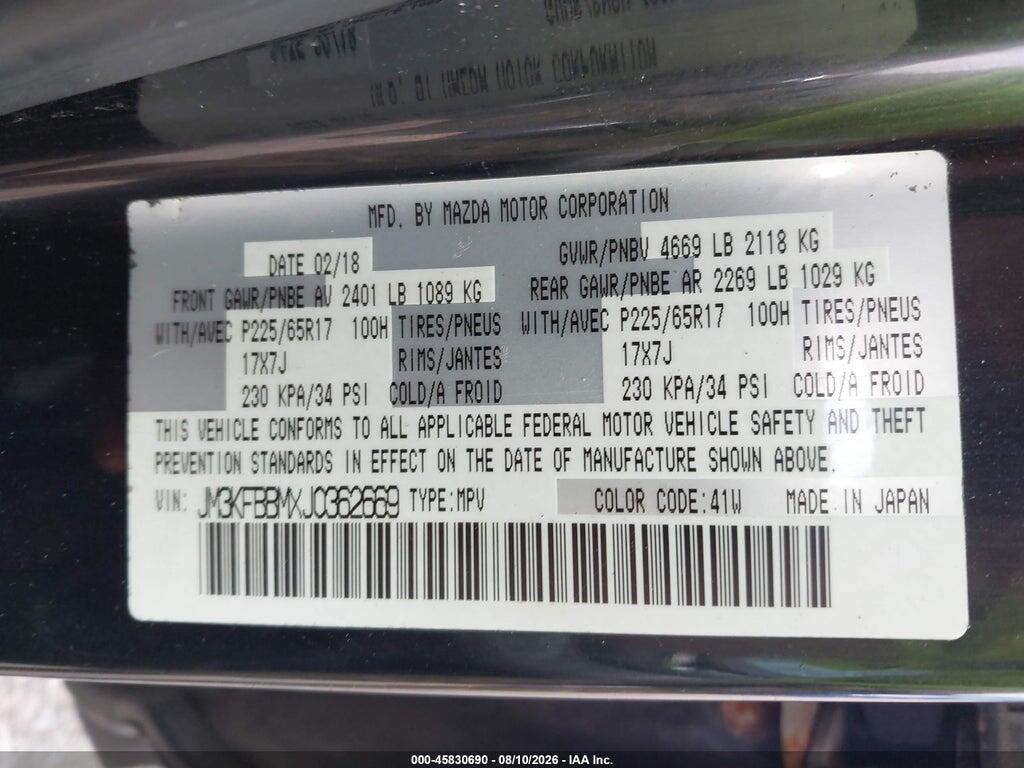 JM3KFBBMXJ0362669 2018 MAZDA CX-5 photo no. 9