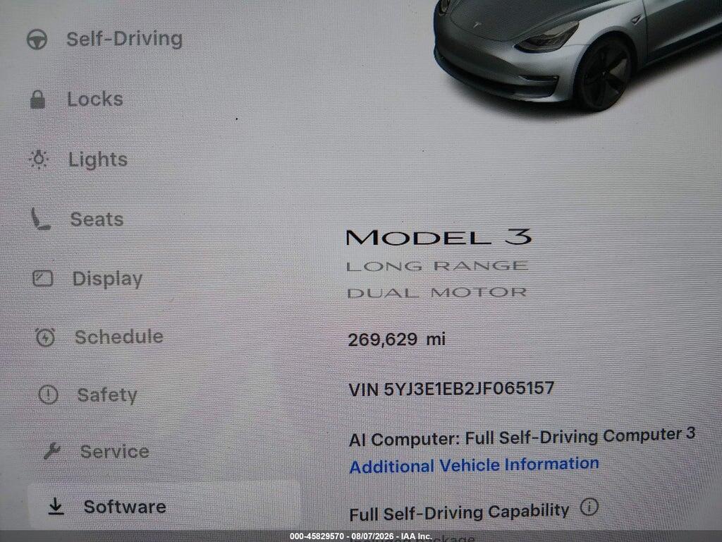 5YJ3E1EB2JF065157 2018 TESLA MODEL 3 photo no. 7
