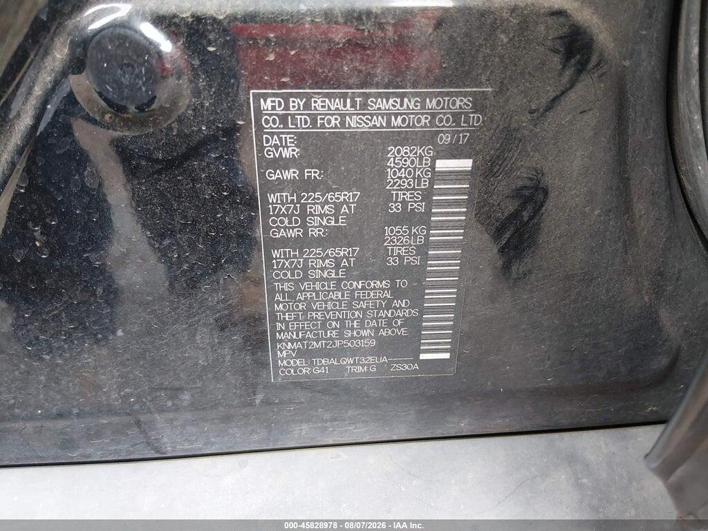 KNMAT2MT2JP503159 2018 NISSAN ROGUE photo no. 9