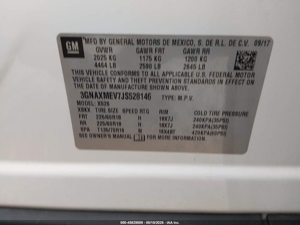 3GNAXMEV7JS528146 2018 CHEVROLET EQUINOX photo no. 9