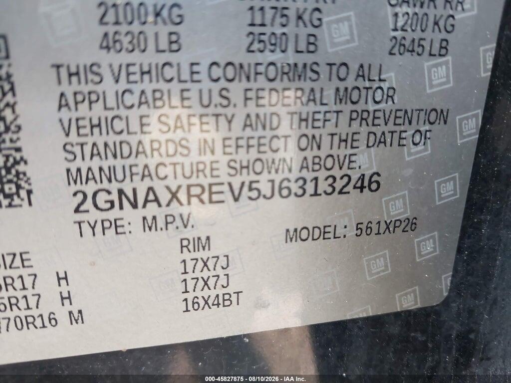 2GNAXREV5J6313246 2018 CHEVROLET EQUINOX photo no. 9